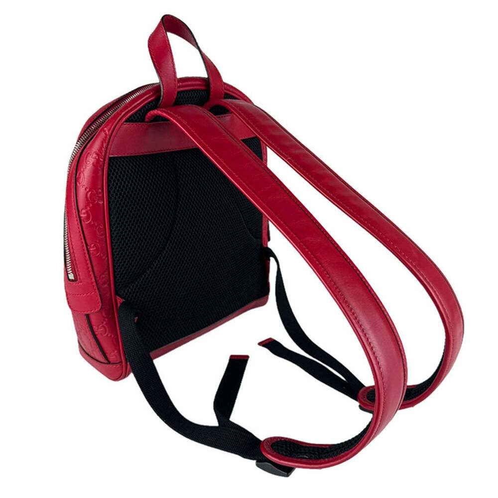 GUCCI Authentic Red Leather Backpack - Picture 11 of 14